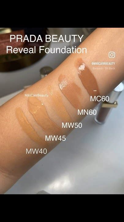 prada reveal foundation swatches